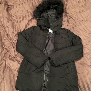 Black Winter Maternity Coat